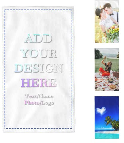 SJOAOAA Custom Towels Personalized Add Your Photo Text Logo Towel Super Absorbent Quick Dry Microfiber Wash Cloth Towel for Women Men for Bathroom Pool Gym Travel 16x27.5in