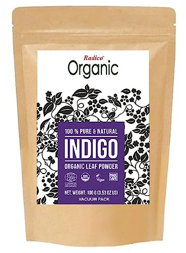 Radico Indigo Blattpulver Tiefschwarz Haartönung, Bio, Vegan, 5 x 100g