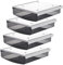 TUKA 4X 3,5L Unterschreibtisch-Schubladen 24x21x8cm, Selbstklebende Schubladen, Versteckte Unterbauschublade Aufbewahrungsbox unter Schreibtisch, Utensilien Stiftebox Schwarz 4er Set TKD8605