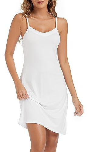 Xuepelit Fond de Robe d'été pour Femme Dessous de Robe Cotton Nuisette Jupon sous Robe d'été pour Femme Chemise de Nuit