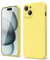 oakxco for iPhone 15 Phone Case Liquid Silicone, Thin Slim Soft Rubber Gel TPU Plain Simple Cover for Women Girl Cute, Matte Solid Color,Yellow