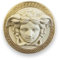 Wandrelief Wandbild Medusa Kopf Mäander Weiß-Gold Antik Stil 20.cm Handbemalt Retro Vintage Griechischer Kopf zum Aufhängen