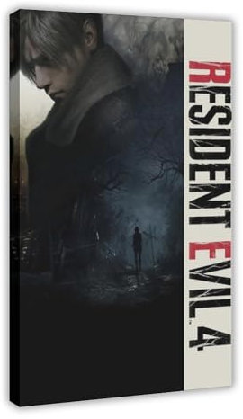 THEGIS Resident Evil 4 Game Cover Leinwand Poster Wandkunst Dekor Druck Bild Gemälde für Wohnzimmer Schlafzimmer Dekoration Rahmenstil 60 x 90 cm