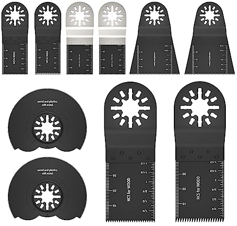 10 Stück Multitool Sägeblätter Bimetall Oszillierendes Sägeblatt für Metall Holz Kunststoff Multitool Werkzeug Set Kompatibel mit Fein Multimaster Ryobi Mil-waukee Hitachi Chicago Craftsman