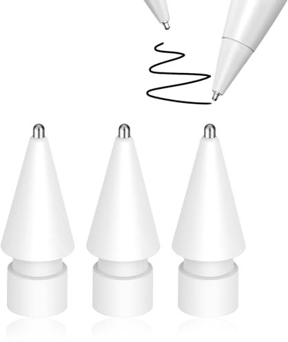 LANAFAY Pointes pour Apple Pencil 1, 2Génération, Lot de 3 Résistant à l'usure Pointe en Métal, Précis et Sensibles, Pencil Pointes de Stylo Rechange Compatible avec Le Stylet iPad