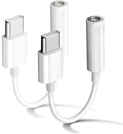 Apple MFi Zertifiziert 2 Pack USB C auf 3.5mm Kopfhörer Jack Adapter für iPhone 16/15/15 Pro/Pro Max/Plus, Typ C Aux Dongle Kabel für Samsung Galaxy S23/S23/S22/S21Ultra, MacBook, Note (weiß)