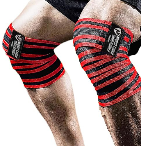 TAVIEW Genouillères (1 paire), genouillères pour squats, haltérophilie, dynamophilie, presse de jambes et entraînement croisé – Flexible de 183 cm pour homme et femme