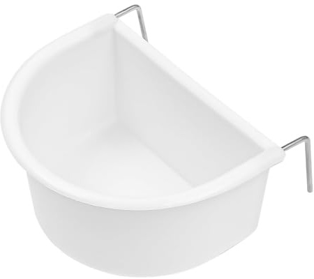 Namvo Mangeoire pour Oiseaux, Mangeoire pour Cage à Perroquets, Bols d'alimentation pour Cage à Oiseaux, Gobelets en Plastique pour Nourriture pour Oiseaux en Forme de D avec Crochets, Tasse