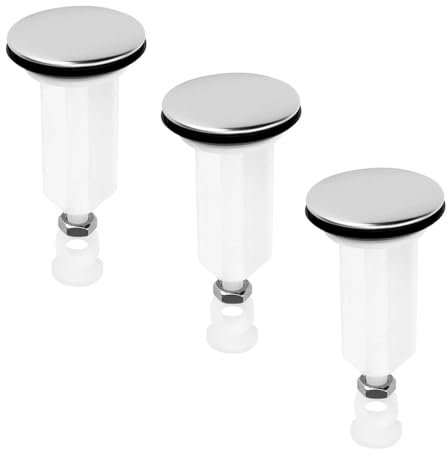 HERKINDNESS Bouchon Evier, 3 Pièces Bonde de Lavabo, Bouchon Lavabo Salle de Bain, Bouchon Lavabo, Bouchon Evier Salle de Bain, Bonne Étanchéité, pour Éviers et Bidets