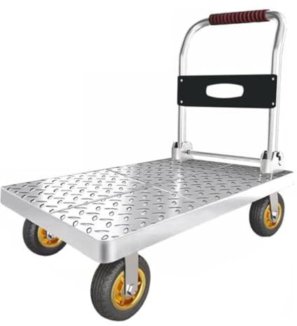 Plattformwagen, Robuster Zusammenklappbarer Handwagen, Handwagen, 150 Kg/230 Kg/500 Kg Tragfähigkeit, Sackkarre, Flachbettwagen Auf Rädern(Size:60x40cm)