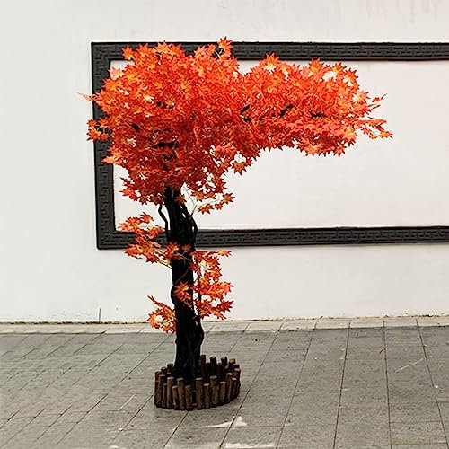 Künstlicher roter japanischer Ahornbaum für Herbstdekoration, lebensechter Zucker-Ahorn-Baum, Kunstbaum, für den Außenbereich, 4 x 4 m