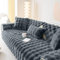 Alishomtll Plüsch Sofabezug Ecksofa 1/2/3/4 Sitzer, Universelle rutschfeste Sofa Überzug, L Form Couch Überzug Sofaschoner, Waschbar Sofaüberwurfe Sofadecke für Wohnzimmer, Dunkelgrau 90x240cm