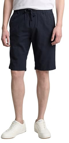 TOM TAILOR Herren Regular Fit Shorts mit Leinenanteil