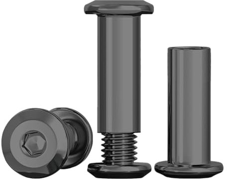 Drenky Lot De 10 Vis De Connexion Noir M8 Vis De Meubles M8x16mm En Acier Inoxydable A2 V2A Connecteurs De Meubles Connecteur D'armoire (10 Vis Pour Meubles, 10 écrou à Douille)