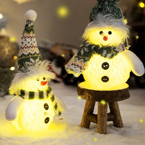 Schneemann Weihnachtsdeko Innen,2 Stück Wichtel Weihnachten,Schneemann Deko mit Led Licht,Weihnachtsdeko Innen,Schneemann Weihnachtsdekorationen,Led Schneemann Figur,für Weihnachten Tischdeko