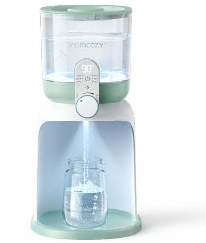 Momcozy Chauffe-eau à double lumière pour les tétées nocturnes, chauffe-biberon instantané pour préparer du lait maternel, capacité plus grande de 1,6 l, distributeur de formule avec 6 options de