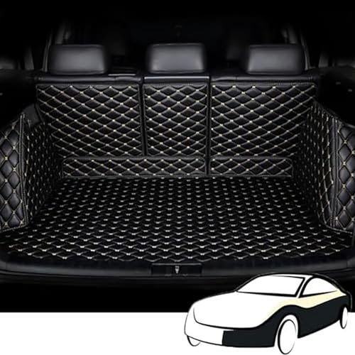 MeKnMoney Auto Leder Kofferraummatte FüR Kia Ceed Proceed XCeed SW GT 2018-2026, Vollabdeckung Kofferraumwannen rutschfest Teppiche Zubehör,B/Black Red