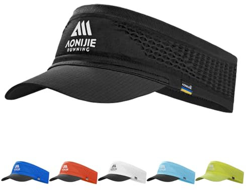Joscoal Visor Cap Unisex Ultralight Laufvisier Sport Sun Visor Elastisch Damen Sonnenhut Baseballhut Sonnenschild Sonnenvisier Kappe für Golf Tennis Running, Schwarz