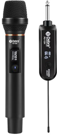 D Debra Microphone sans Fil UHF 30 Canaux, Portée 50m avec Typ-C - Double Micro Dynamique Profesionnel pour Karaoké, Église, Mariage
