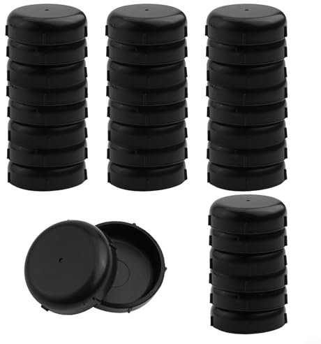 Lot de 32 capuchons de pieds de chaise en fer forgé pour meubles de terrasse d'extérieur - Protection de sol de 3,8 cm de diamètre intérieur pour table de jardin - Noir et blanc