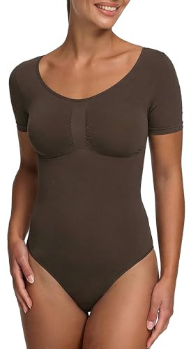 creamy fabrics Shapewear Damen Bauchweg Kurzarm Body mit Slip stark formend | Body Shaper Damen mit kurzen Ärmeln und weichem Stretch für glatte Looks unter Kleidern Hosen Jumpsuits und festliche Outfits