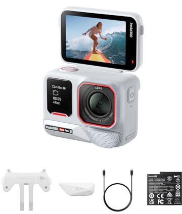 Insta360 Ace Pro 2 in Edizione Limitata Bianco Artico - Action Cam Impermeabile in 8K co-ingegnerizzata con Leica, sensore 1/1.3, doppio chip IA, superba in bassa luce, audio superiore