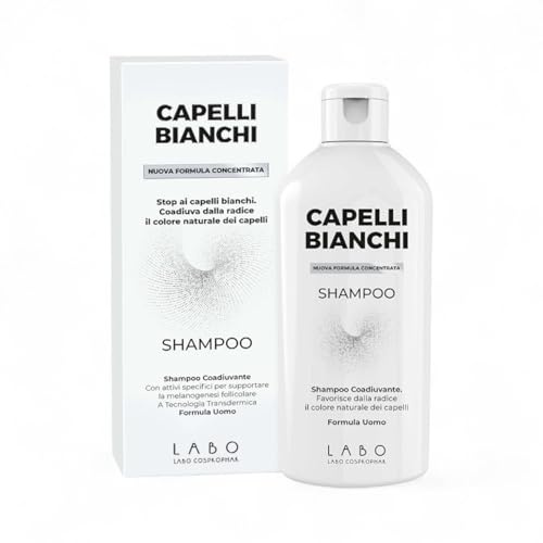 LABO Weißes Haar, konzentrierte Formel, Anti-Grau-Shampoo, für Herren, 200 ml