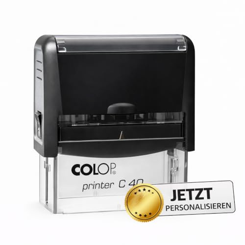 COLOP Printer C 40 Textstempel (59x23 mm – 6 Zeilen) selbstfärbend individuell personalisierbar Bürostempel Abdruckfarbe wählbar
