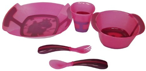 Plastorex Kit Vaisselle - Comme Un Grand - Sous Emballage Pegboardable Transparent - Fuchsia