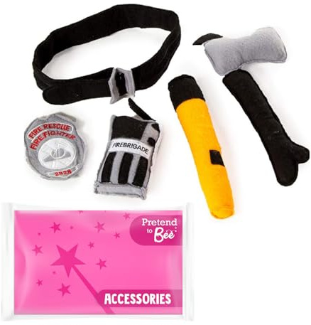 PRETEND TO BEE Fire Fighter Accessories Dress Up Costume for Kids, 5 Piece Soft Play Tools, 18+ Months