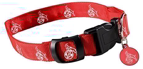 1. FC Köln LED Hundehalsband Gr. L - Rot, Polyester, Mehrstufig einstellbare LEDs, Für große Hunde
