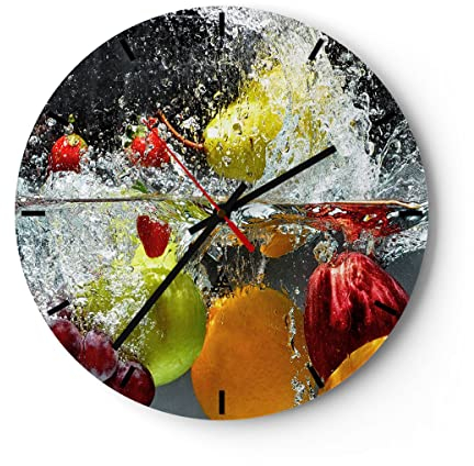 ARTTOR Moderne Wanduhr 30x30cm Rund Glasuhr Küche - 2972