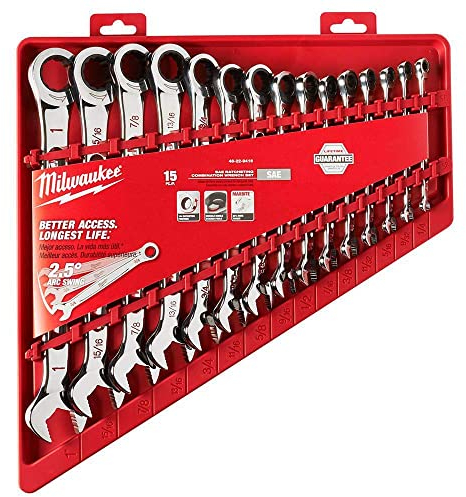 Milwaukee Electric Tools MLW48-22-9416 Ratcheting Combination Wrench Set - SAE