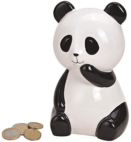 matches21 Spardose Sparbüchse Panda Bär Pandabär Sparschwein aus Keramik weiß schwarz 1 STK. 10x10x15 cm