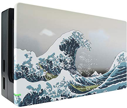 eXtremeRate Cubierta de Reemplazo para Nintendo Switch Dock - Shell Funda Protectora DIY Carcasa para Nintendo Aceesorios - No Incluye Dock (La Gran Ola)