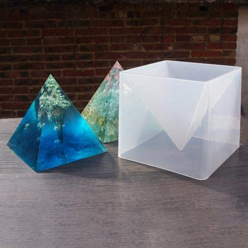 Super Groß Pyramid Silikonform, 15cm DIY Epoxidharz Handwerk Schmuck Silikon Form, Volles Dreieck + Kunststoff halterungs kasten für Gips, Wachs, Seifen