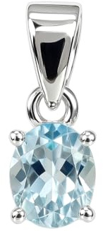 Tibetan Silver Blautopas Edelstein 925 Sterling Silber Feiner Handgefertigt Mode Anhänger für Damen Moderner Designer Party Anhänger Schmuck von Handwerkern, November Geburtsstein