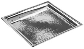 Fink Nagano, Tablett, Edelstahl, gehämmert, silberfarben, L. 24 cm, B. 24 cm, H. 2 cm [SP]