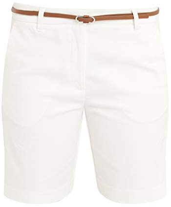 b.young BYDAYS- Damen Chino Shorts Bermuda Kurze Hose 20805588 mit Gürtel, Größe:44, Farbe:Off White (80115)