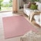 HomebyHome Kurzflor Läufer 80 x 150 cm Rosa - Modern Gabbeh-Look Teppich Extra Weich, Pflegeleicht und Langlebig - Ideal für Wohnzimmer, Schlafzimmer und Esszimmer