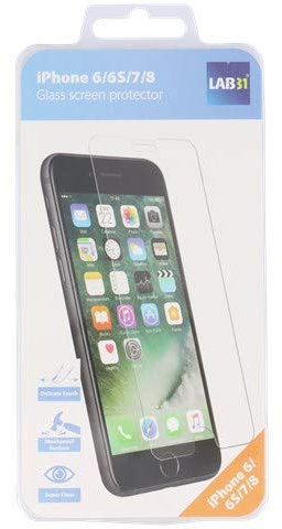 LAB31 Protection d'écran en verre pour iPhone 6/6S/7/8, dureté 9H, anti-rayures, anti-huile, anti-bulles, coque Friendllich,