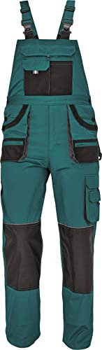 Hans Latzhose - Herren Baumwolle Slim Fit Arbeits-Latzhose - Grün EU60