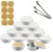 TIANZD 10 Stück Leere 100 ml Rund Weiß Aluminium Schraubdose Cremedose Alu-Tiegel Dosen mit Schraub-Deckel 10ml Aludose Blechdosen für Kosmetik Kerze Salben mit 3x Löffel 12x Etikette