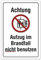 Aluverbund Hinweis Schild 30x20cm Wetterfest Rostfrei Kratzfest UV beständig - Aufzug im Brandfall nicht benutzen