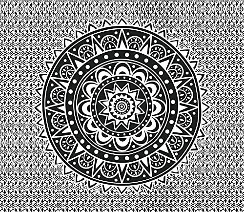 LNXSESN Wandteppich Weißes Mandala Schwarz Wandtuch Polyester Deko Schlafzimmer Wandbehang Wanddeko Wohnzimmer Tapestry Aesthetic Room Decor Wandteppiche Schlafsaal Deko Terrasse 150x100cm
