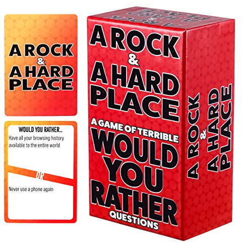 A Rock & A Hard Place Would You Rather - Kartenspiel für Erwachsene Party-Kartenspiele für Erwachsene und Familie, Partyspiele für Spieleabend