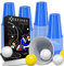 KESSER® Set de gobelets de beer pong avec jeu de 54 cartes | Jeu à boire beer pong | Set de gobelets de fête (100 gobelets 473 ml + 10 balles) | Jeu pour anniversaire, fête, mariage, bleu