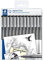 STAEDTLER 308-9 TB12 Pigment Liner Pens - Assorted Line Widths, Black (Set of 12)