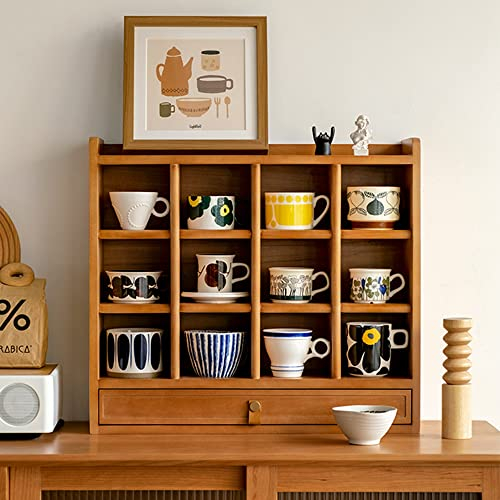 MNSRRN Porte-Tasse de café en Bois, greffe d'affichage de Rangement, Tasse à café, Support de Tasse à thé Bois Solide Tasse d'eau en Treillis de Treillis