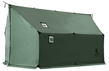 OneTigris TEGIMEN Hammock Hot Tent with Stove Jack, Spacious Versatile Wall Tent with Snow Skirt, 3000mm Waterproof with Zippered Tent Bag (Ranger Green)